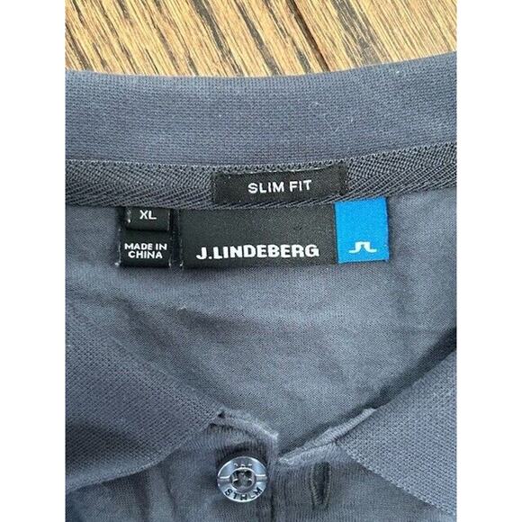 J. Lindeberg Quentin Lux Polo Shirt Slim Fit Short Sleeves Striped Gray Blue XL - Picture 5 of 7